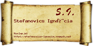 Stefanovics Ignácia névjegykártya